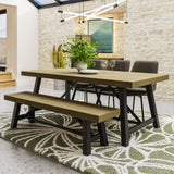 Lowry 2m Dining Table Driftwood Lacquered Solid Reclaimed Pine