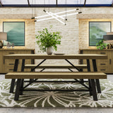 Lowry 2m Dining Table Driftwood Lacquered Solid Reclaimed Pine
