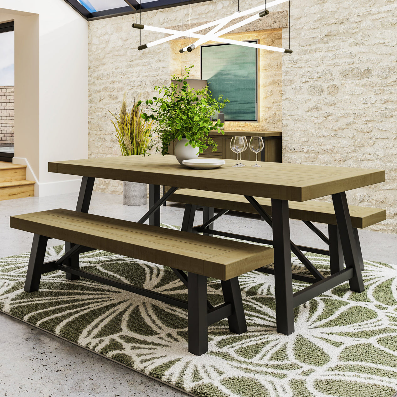 Lowry 2m Dining Table Driftwood Lacquered Solid Reclaimed Pine