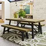 Lowry 2m Dining Table Driftwood Lacquered Solid Reclaimed Pine