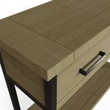 Lowry 2 Drawer Console Table Driftwood Lacquered Solid Reclaimed Pine