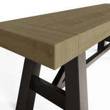 Lowry Small Dining Bench Driftwood Lacquered Solid Reclaimed Pine