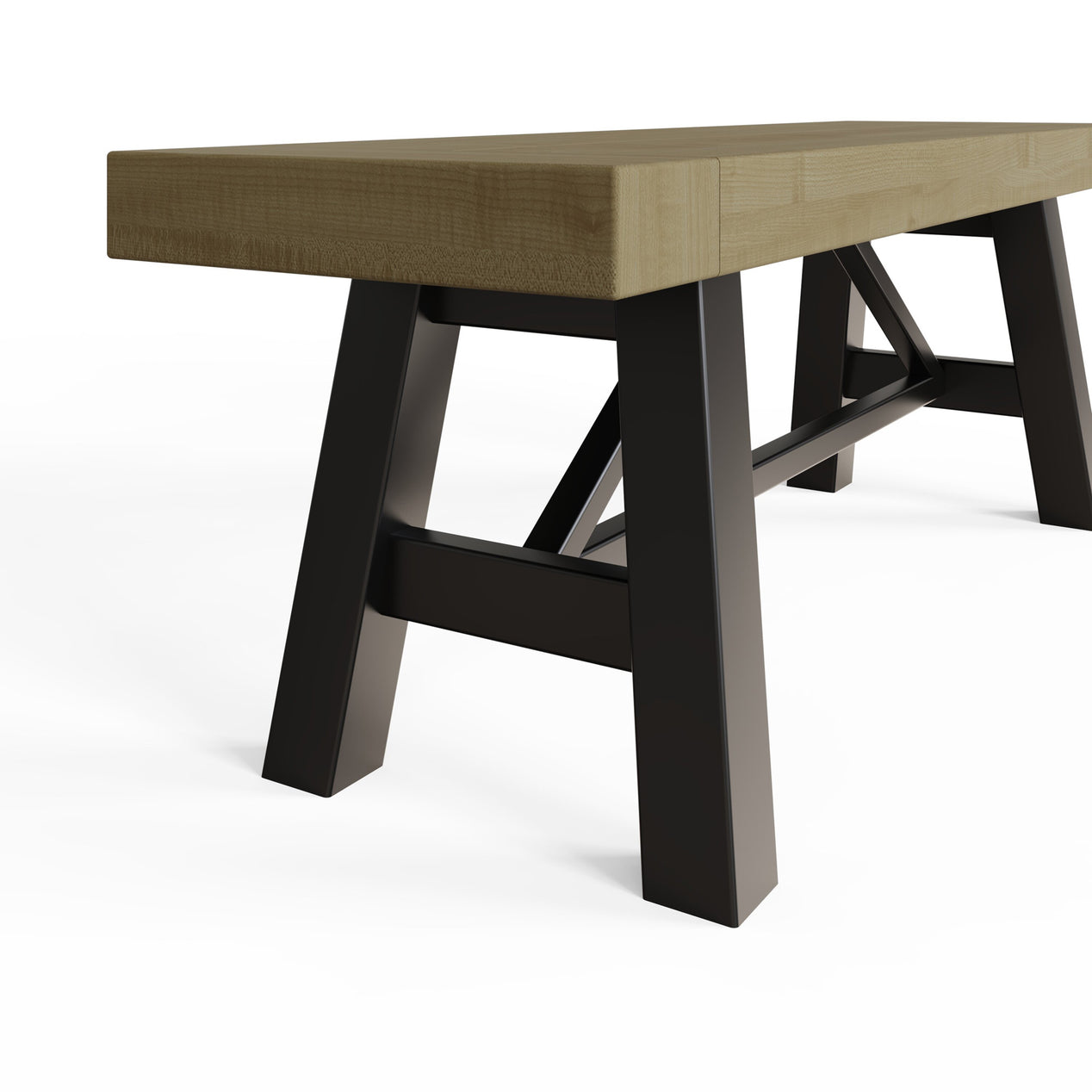 Lowry Small Dining Bench Driftwood Lacquered Solid Reclaimed Pine