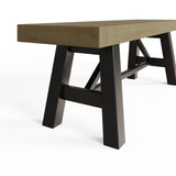 Lowry Small Dining Bench Driftwood Lacquered Solid Reclaimed Pine
