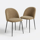 Freya Pack of 2 Flaxen Fabric Dining Chairs