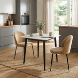 Nova Sintered Stone Dining Table 70x70cm - Cream Marble