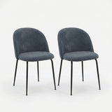 Freya Pack of 2 Steel Blue Fabric Dining Chairs