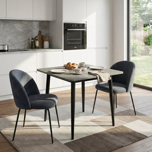 Freya Pack of 2 Steel Blue Fabric Dining Chairs