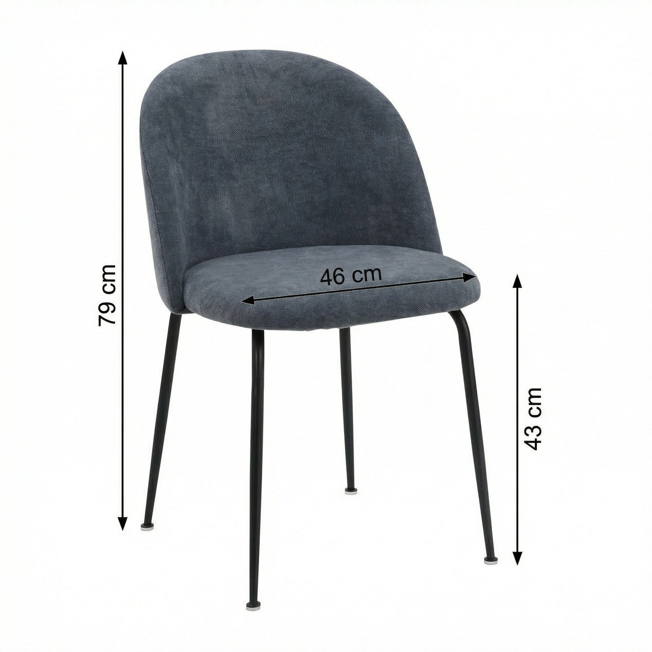 Freya Pack of 2 Steel Blue Fabric Dining Chairs