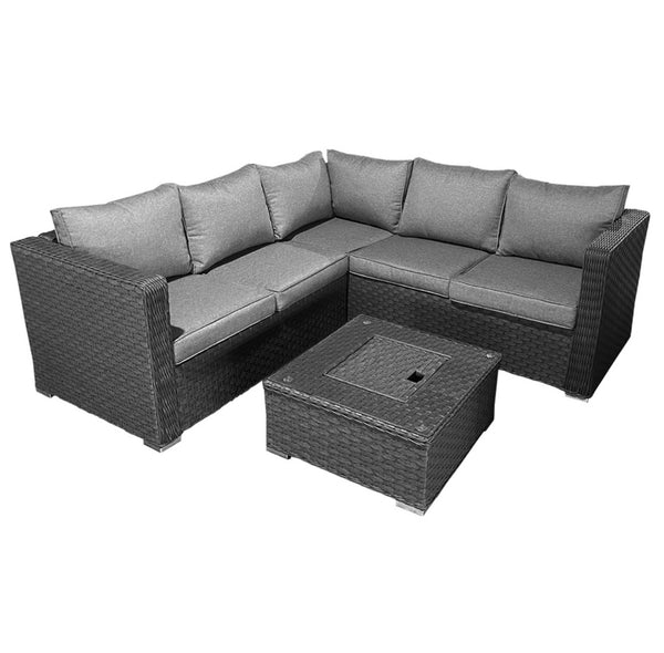 Zara Outdoor Corner Group & Ice Bucket Coffee Table Grey