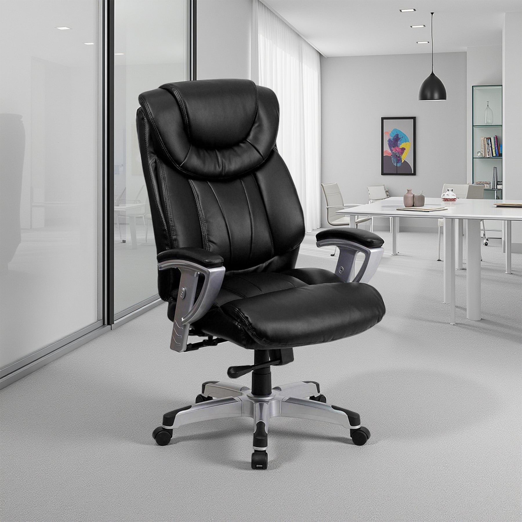 Black Faux Leather High Back Executive Office Chair