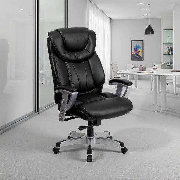 Black Faux Leather High Back Executive Office Chair