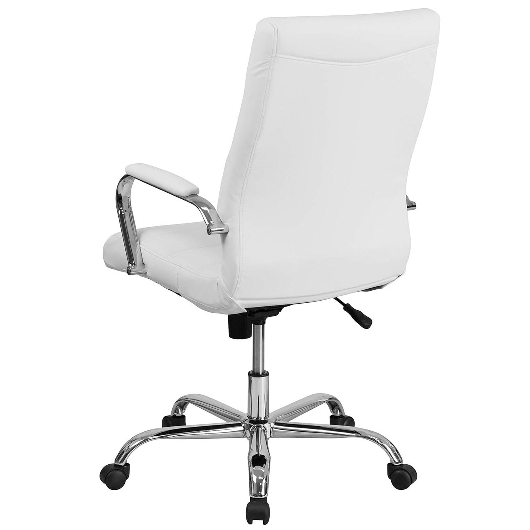 White & Chrome Faux Leather Low Back Designer Office Chair