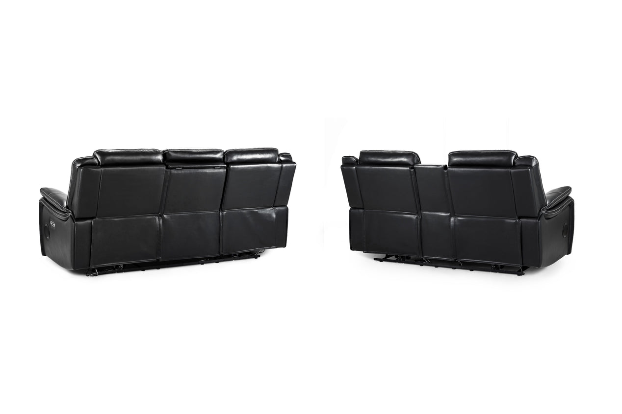 Galaxy Tech Electric Recliner Sofa Black 3+2 Set