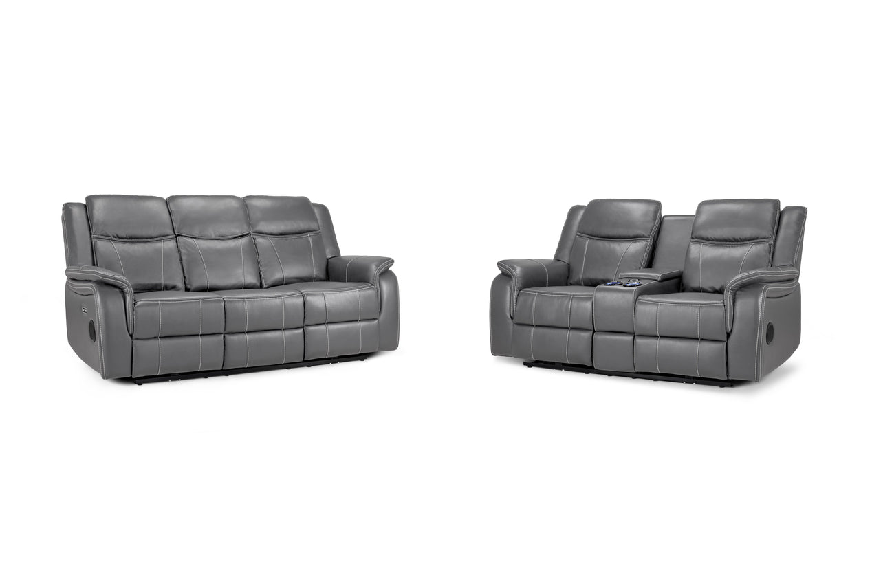 Galaxy Tech Electric Recliner Sofa Grey 3+2 Set