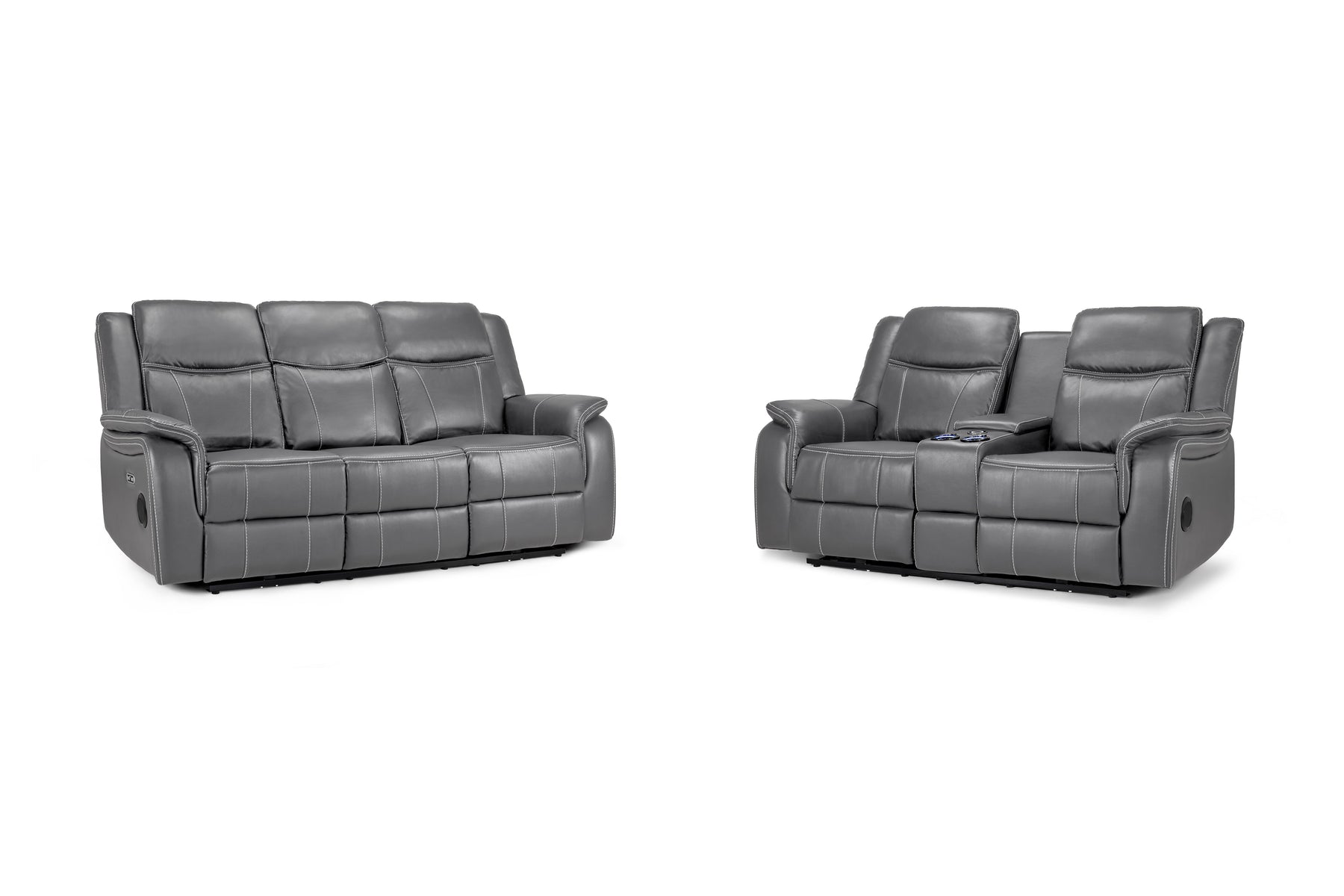 Galaxy Tech Electric Recliner Sofa Grey 3+2 Set