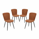Grace Pack of 4 Chestnut Brown Fabric Dining Chairs