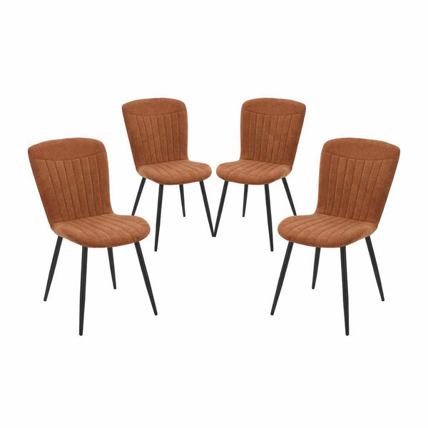 Grace Pack of 4 Chestnut Brown Fabric Dining Chairs