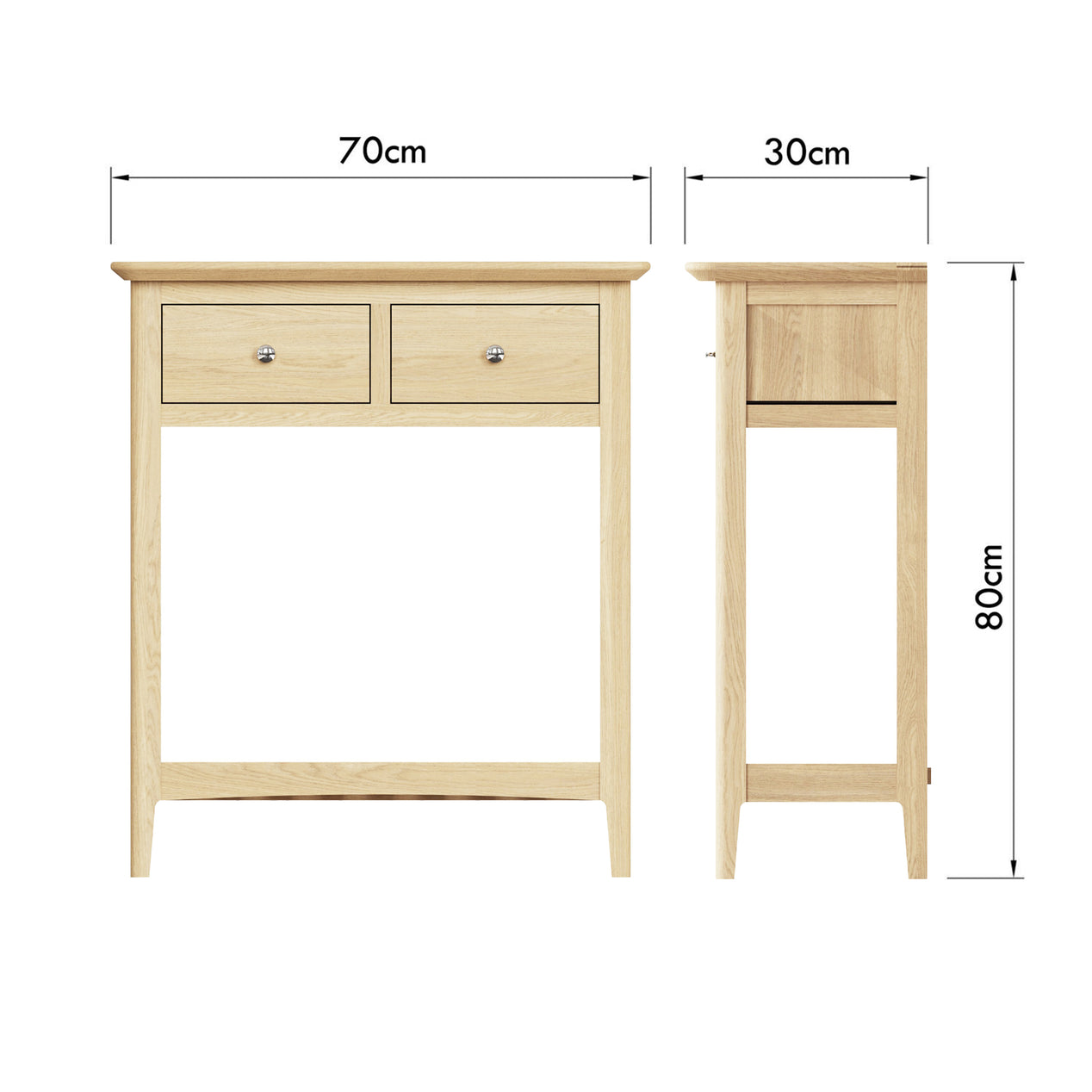 Hudson Ash 2 Drawer Console Hall Table