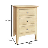 Newark Ash 3 Drawer Bedside