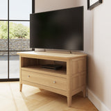 Hudson Ash 1 Drawer Corner TV Unit