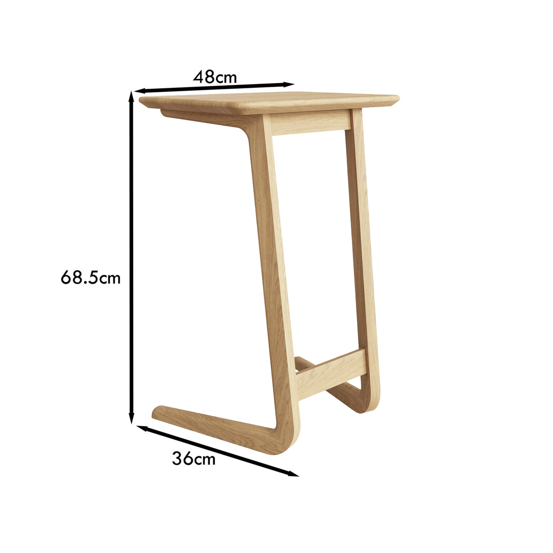 Newark Ash Angled Sofa Tablet Table