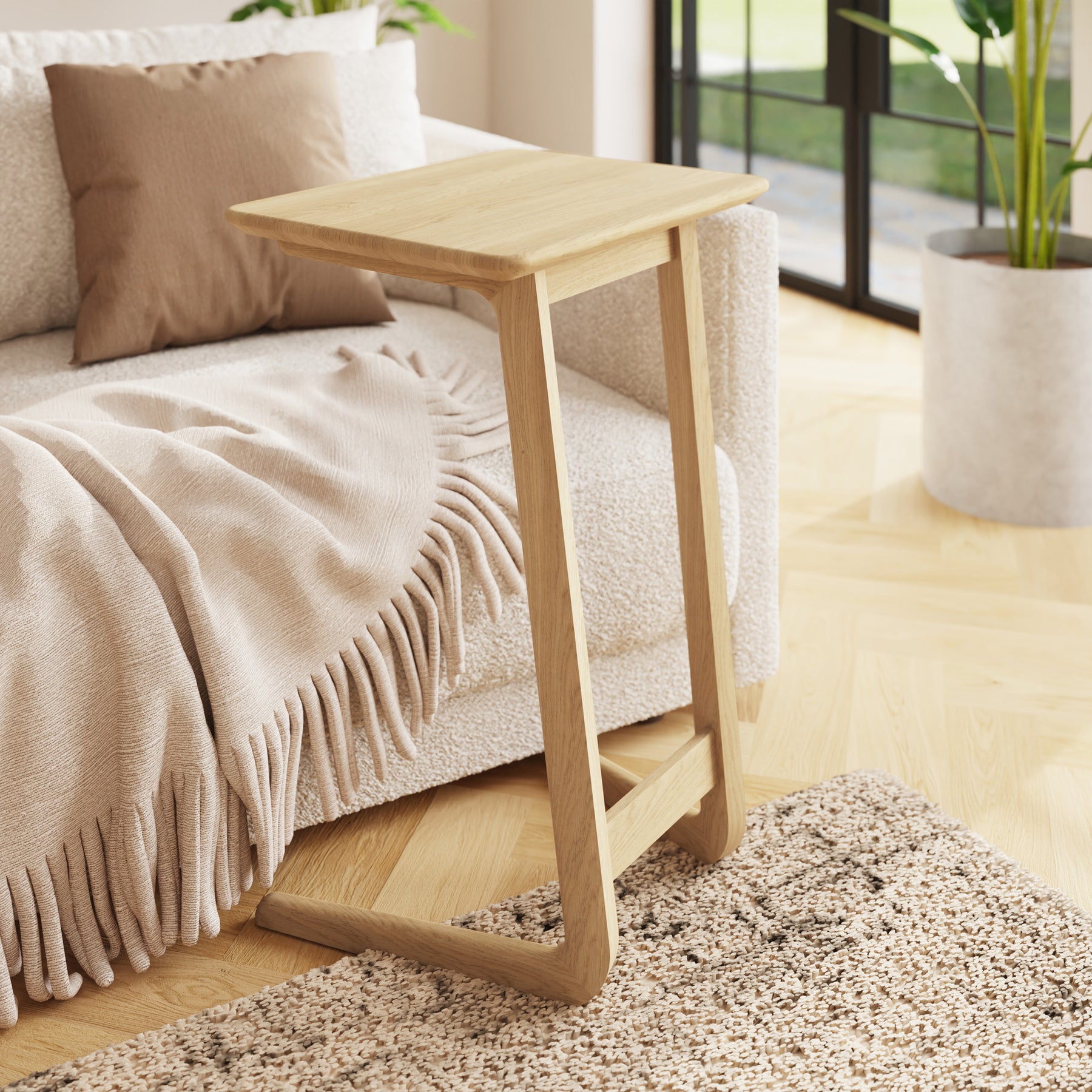 Newark Ash Angled Sofa Tablet Table
