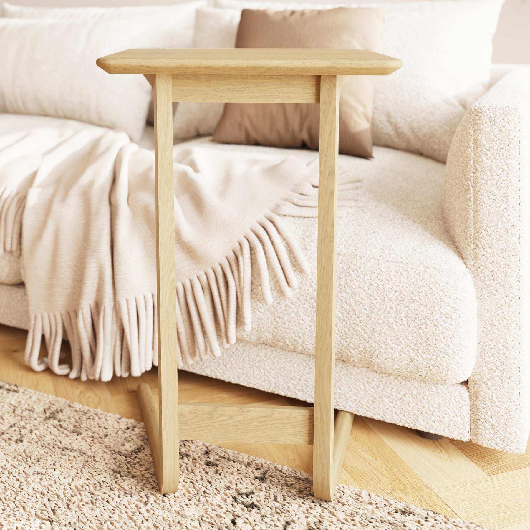 Newark Ash Angled Sofa Tablet Table