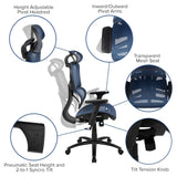Blue High Back Mesh Office Chair
