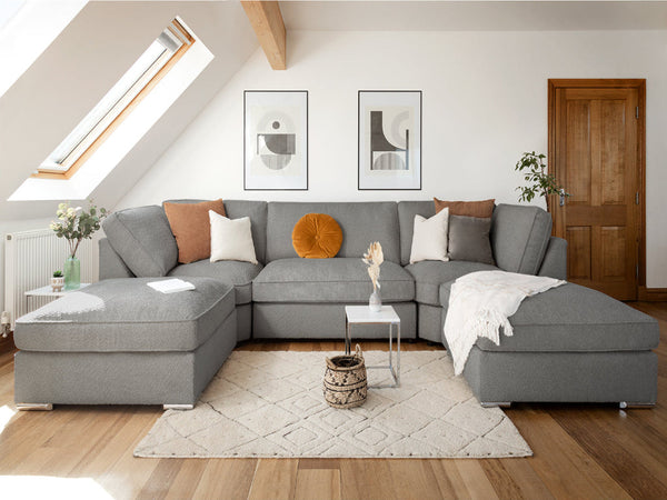 Inga Fullback Sofa Grey U Shape Corner