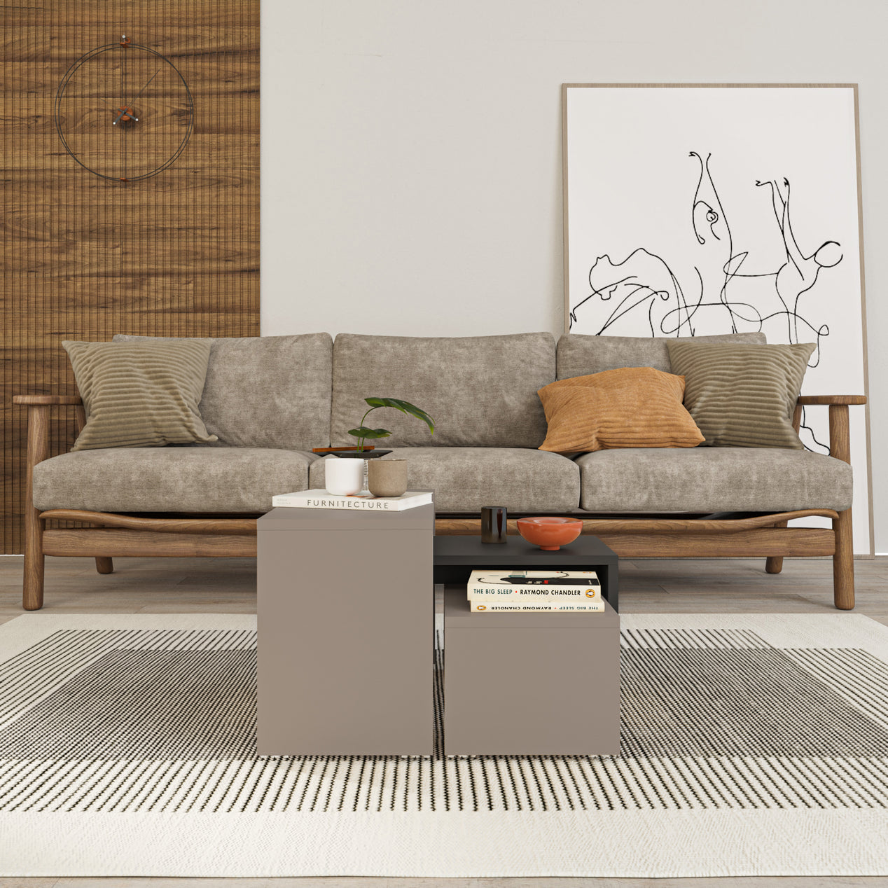 Kanta Modern Coffee Table Mocha Grey