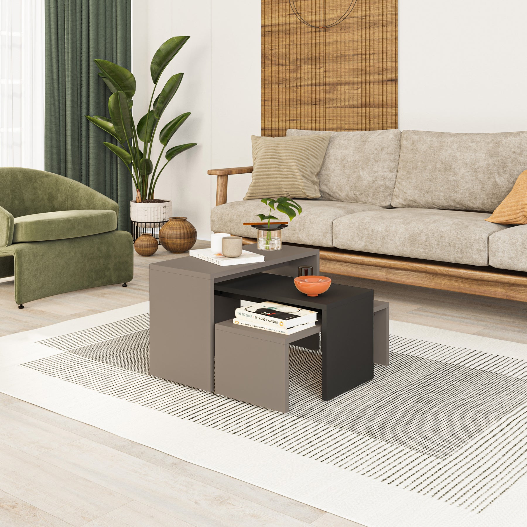 Kanta Modern Coffee Table Mocha Grey