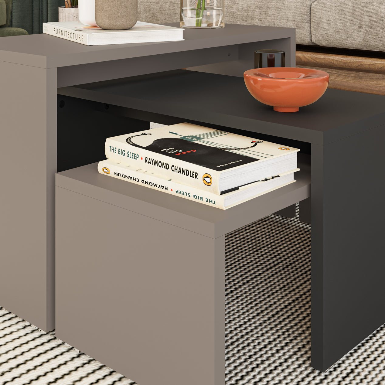 Kanta Modern Coffee Table Mocha Grey