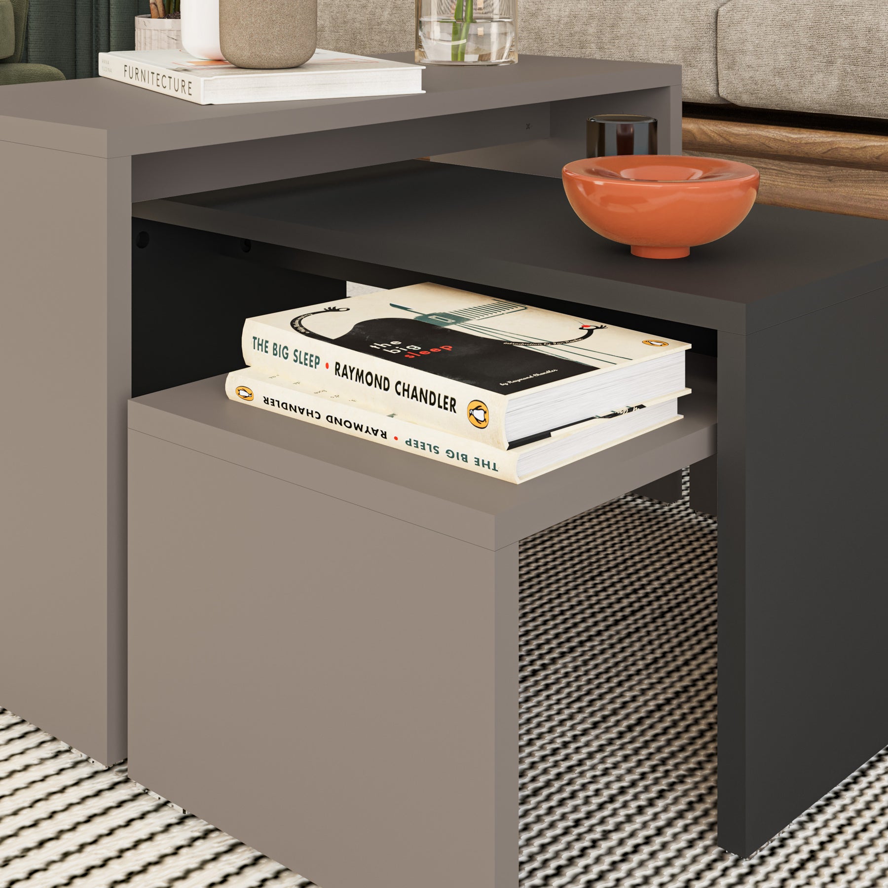 Kanta Modern Coffee Table Mocha Grey