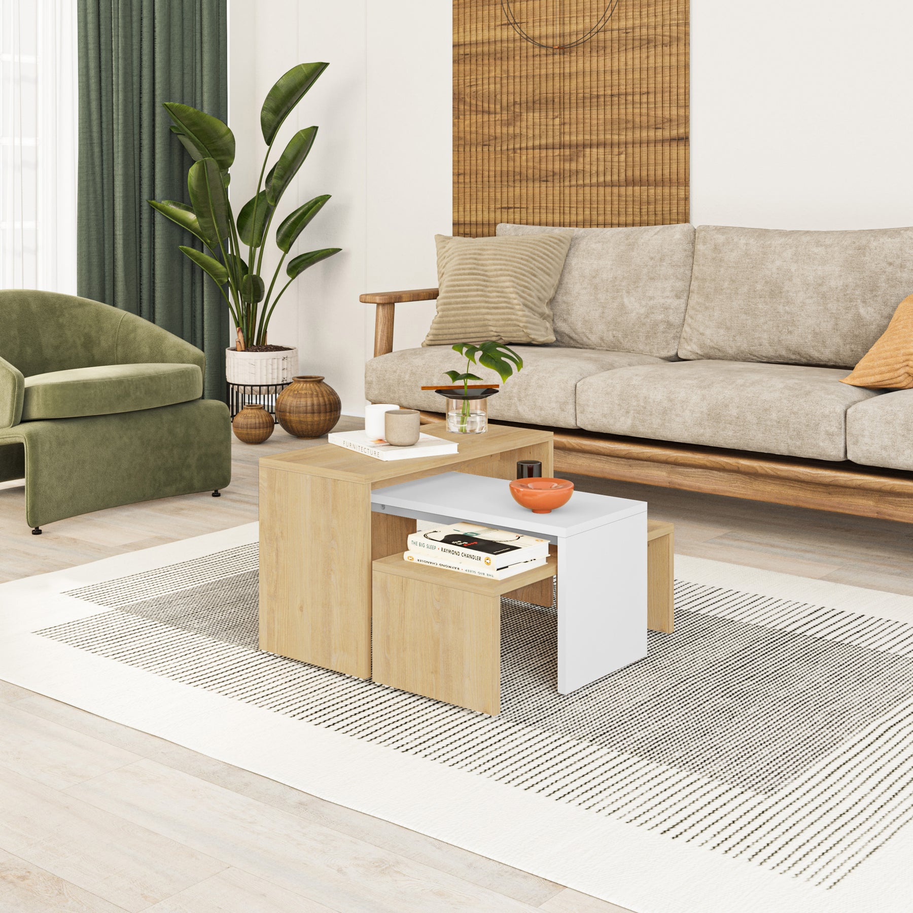 Kanta Modern Coffee Table White/Oak