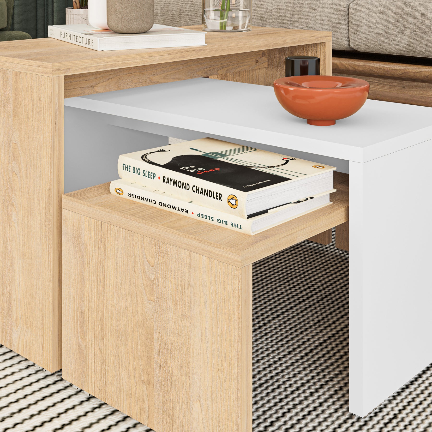 Kanta Modern Coffee Table White/Oak