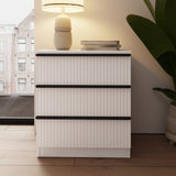 FWStyle Lania Ripple Ridged 3 Drawer Chest Of Drawers Matt White
