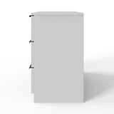 FWStyle Lania Ripple Ridged 3 Drawer Chest Of Drawers Matt White