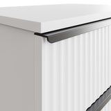 FWStyle Lania Ripple Ridged 3 Drawer Chest Of Drawers Matt White