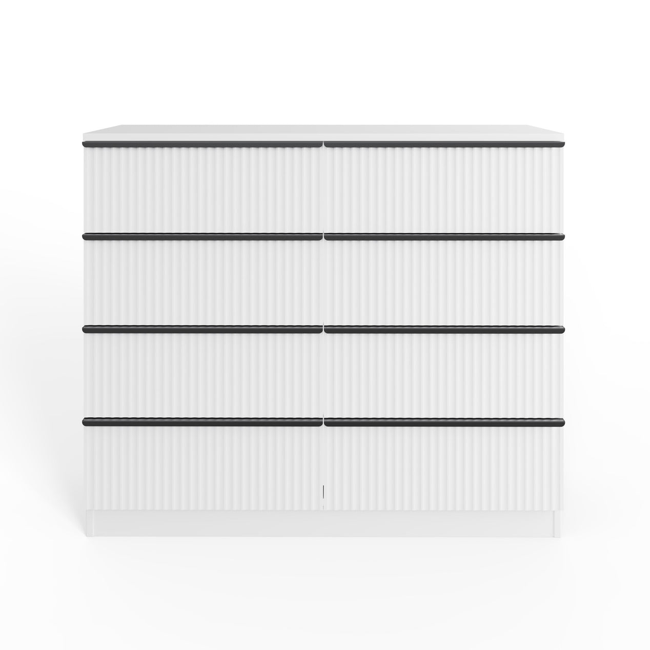 FWStyle Lania Ripple Ridged 8 Drawer Chest Of Drawers Matt White