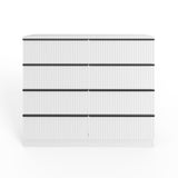 FWStyle Lania Ripple Ridged 8 Drawer Chest Of Drawers Matt White