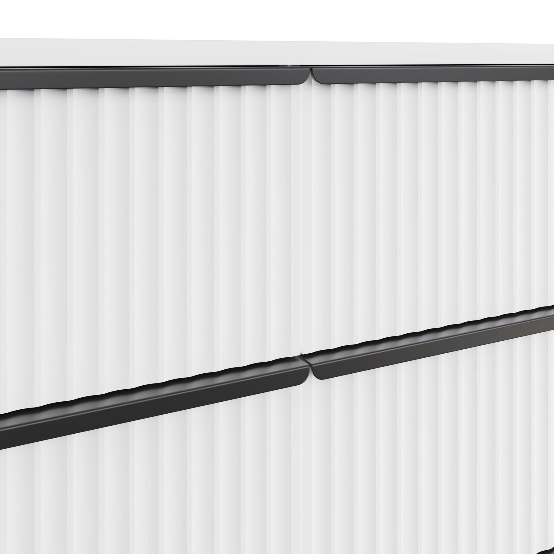 FWStyle Lania Ripple Ridged 8 Drawer Chest Of Drawers Matt White