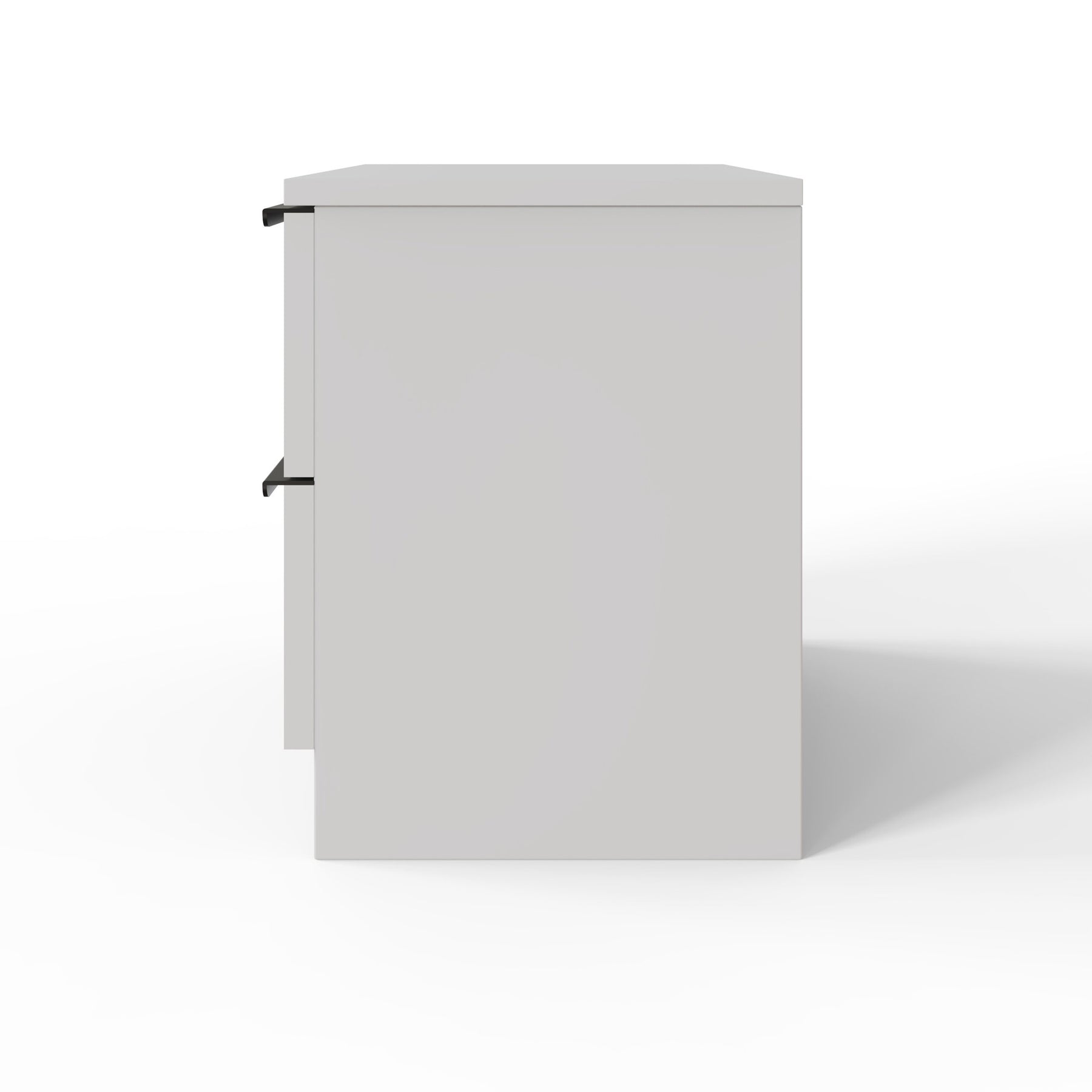 FWStyle Lania Ripple Ridged 2 Drawer Bedside Table Nightstand Matt White