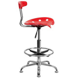 Modern Red Tractor Seat Drafting Stool Adjustable Bar Chair