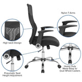 Black Mesh Striped High Back Office Chair