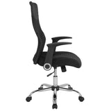 Black Mesh Striped High Back Office Chair