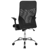 Black Mesh Striped High Back Office Chair