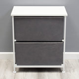 FWStyle Lotte Modern 2 Drawer Bedside Cabinet Grey