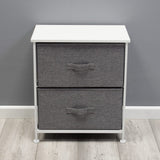 FWStyle Lotte Modern 2 Drawer Bedside Cabinet Grey