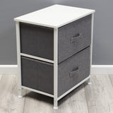 FWStyle Lotte Modern 2 Drawer Bedside Cabinet Grey
